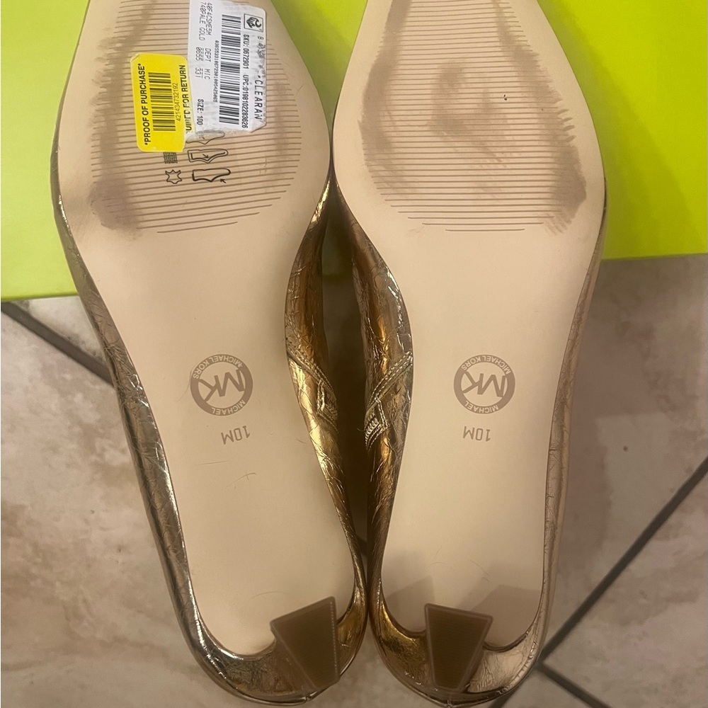 Michael Kors Metallic Gold Ankle Boots - Picture 3 of 4